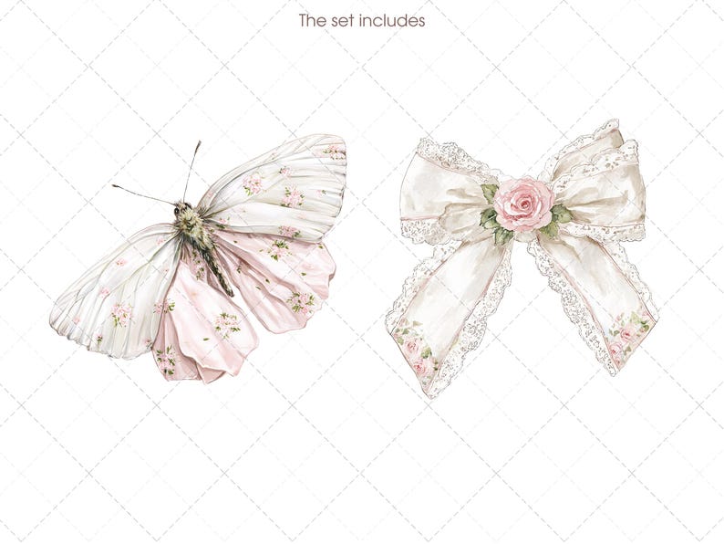 Watercolor Coquette Easter Florals, Peony Bouquets PNG, Pink Spring Floral Clipart, Grandmillennial Easter Flowers image 7