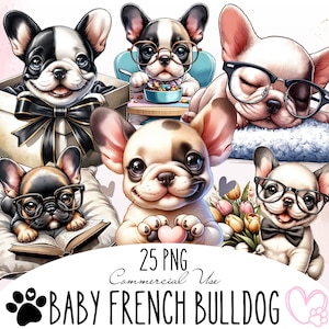 Clipart de filhote de buldogue francês PNG, Arte de filhote de buldogue francês PNG, Cachorro bebê de estimação, Gráficos de amante de animais de estimação PNG, Uso comercial