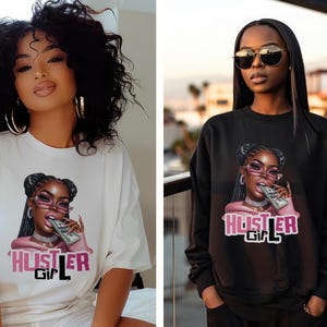 Clipart Black Girl Hustler, stedelijke png (digitale download) afbeelding 5