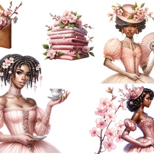 Black Girl Tea Party Clipart, Black Woman PNG (digital Download) - Etsy