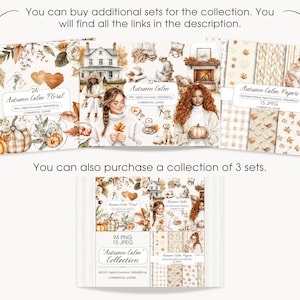 Watercolor Autumn Clipart Bundle, Cozy Cottagecore PNG (Commercial Use) image 2