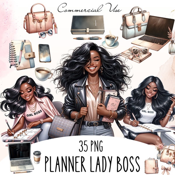 Bundle Planner Черная девушка клипарт, Boss Lady Planner, Наклейки для блокнотов, черная девушка-босс png, Ремесло png, Лукавая девушка png, Журнальный клипарт