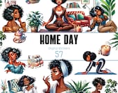 Black Girl Planner Stickers, Goodnotes Fashion Clipart (Digital Download)