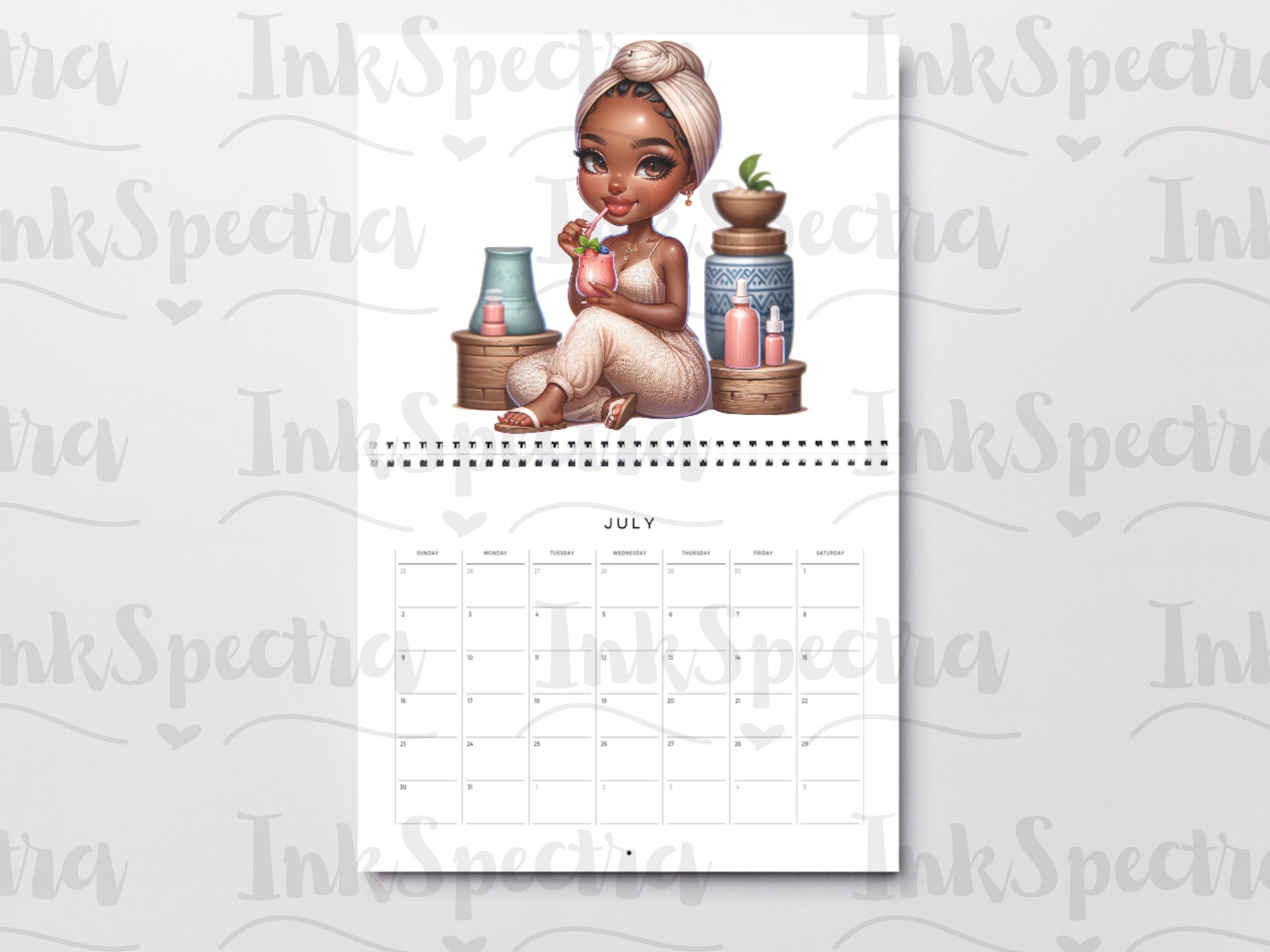 Spa Chibi Self Care Chibi Clipart Set, Chibi Black Girls SPA, Black Woman Magic ...