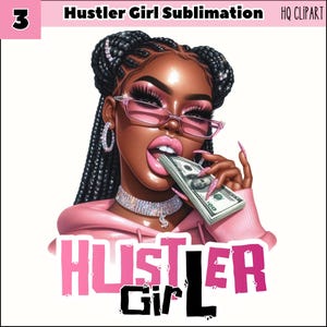 Clipart di ragazze nere di Hustler di sublimazione, ragazza nera con soldi PNG, ragazza nera urbana, ragazza nera magica, donna di Hustle PNG, donna gangster PNG