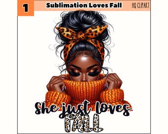 Fall Girl Leopard Print PNG, Autumn Sublimation Design (Digital Download)