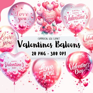 Valentijnsdag ballon clipart, aquarel Valentijnsdag, aquarel Valentijnsdag clipart, hart ballonnen png, Valentijnsdag ongewenste dagboeken