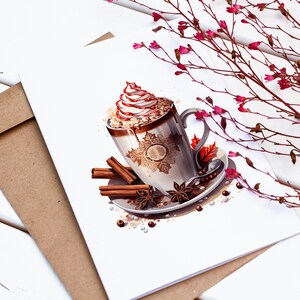 Watercolor Clipart Christmas Coffee Time