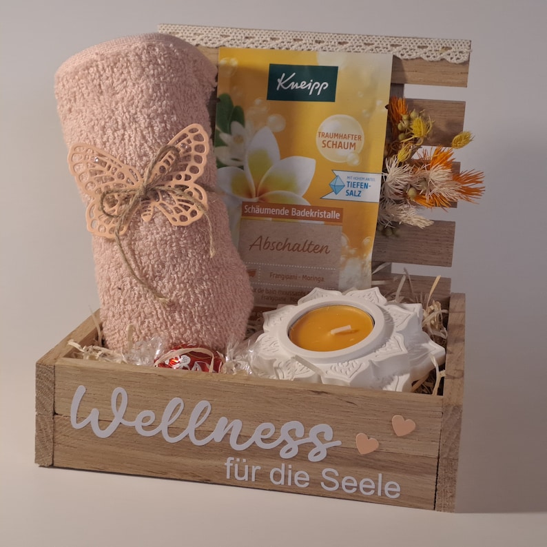 Wellnesspaket Wellnessgeschenk Gutschein Wellnesstag Geschenk Valentinstag Geschenk Wellnessurlaub Wellnessbox Orange