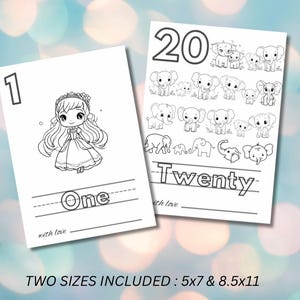 Baby&#39;s First 123 Book, Baby Shower Numbers Book, Baby Shower Coloring Pages, Baby Shower Coloring Book, 2 Sizes Included, Customize Book