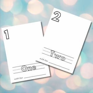 Blank Numbers Book, Baby&#39;s First 123 Book, Baby&#39;s First Numbers Book, Coloring Pages, Coloring Book, 2 Sizes Included, Instant Download