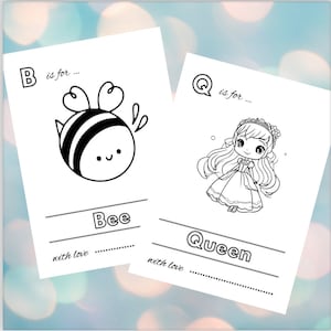 赤ちゃんの初めてのABCブック、ベビーシャワーのアクティビティ、楽しいベビーシャワーのゲストブックの代替品、ABCぬり絵ベビーシャワーゲーム、カスタマイズパーソナライズ