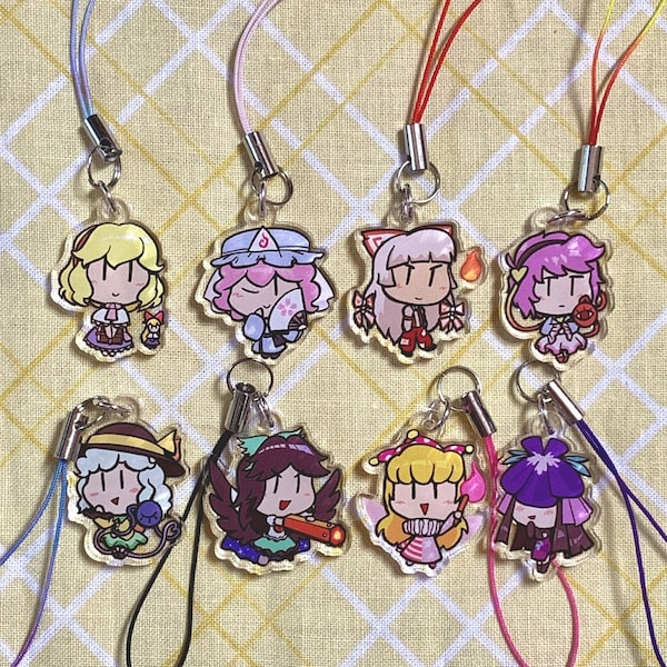 Touhou Project Phone Charms Vol.2 - 8 variations, 1 in., Acrylic