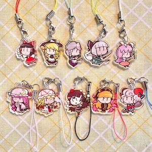 Touhou Project Phone Charms - Double Sided, 10 variations, 1 in., Acrylic
