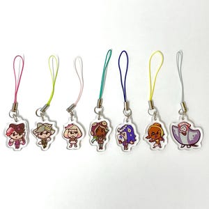 Splatoon Idols Phone Charm - Double sided, 7 variations, 1 in., Acrylic