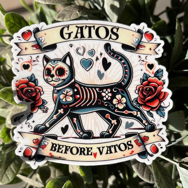 Sticker Gatos Before Vatos West Coast Heritage Cuatom stickers