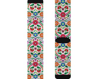 Mexican Flower Print Socks Dress up your Socks