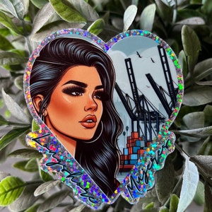 Sticker Longshore Locals Glitter Shipping Dock Sticker