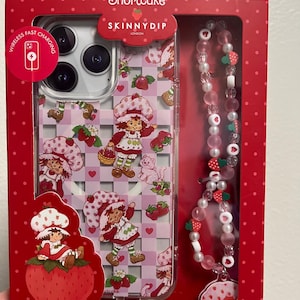 Strawberry Shortcake Phone Case and Phone Strap Gift Set fits iPhone 13 Pro Max iPhone 14 Pro Max