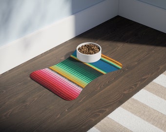 Sarape Pet Feeding Mat, Mexican Style Dog Cat Food Pad