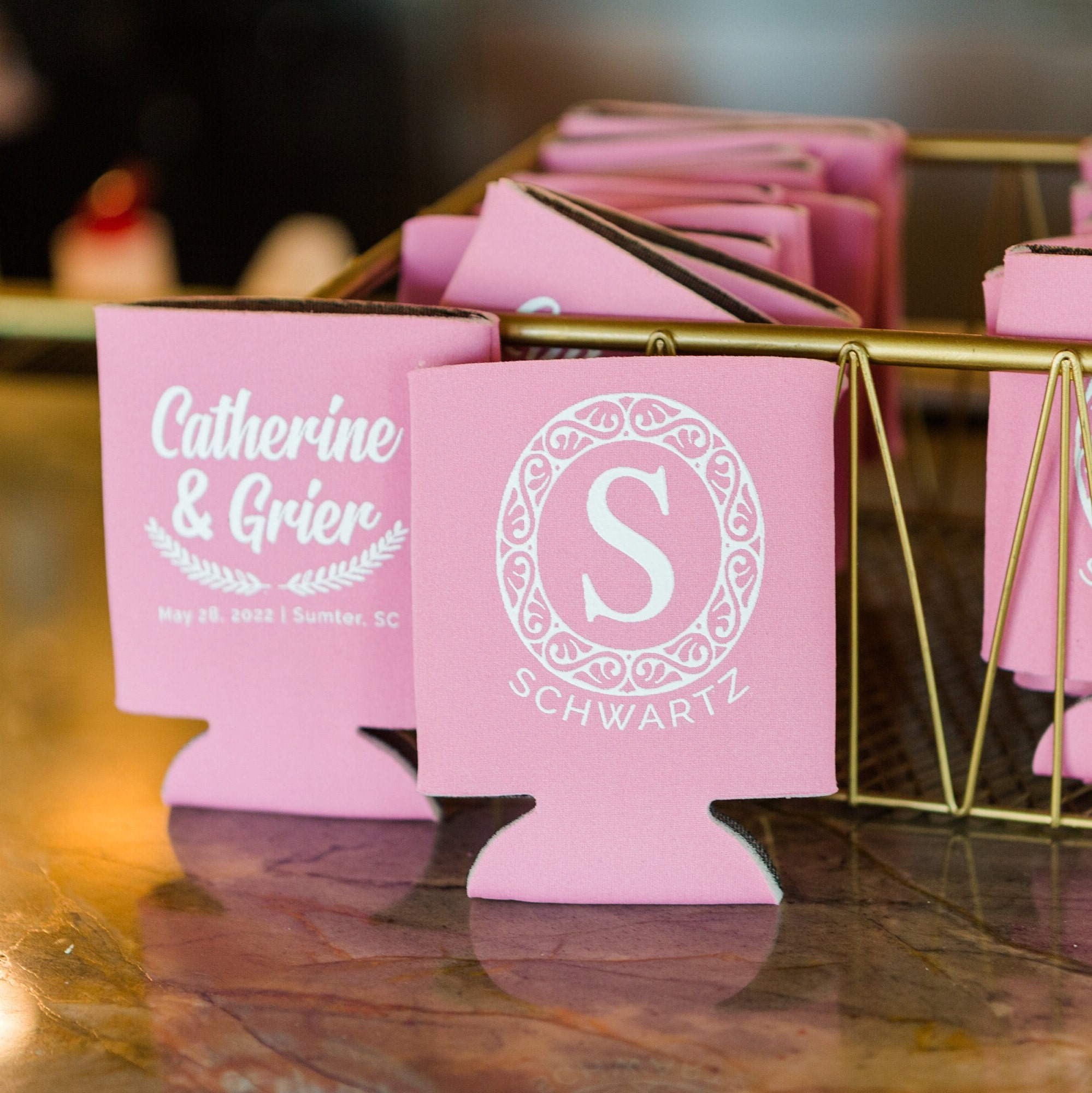 Wedding Coozies With Your Crest / Wedding Can Coolers / Custom Wedding ...