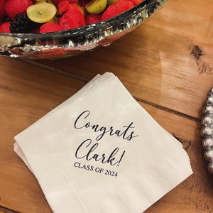 Custom Cocktail Napkins for Parties | Personalized Wedding Napkins | Custom Graduation Napkins | Event Napkins with Your Design