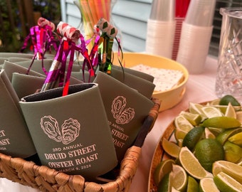 Oyster Roast Can Coolers | Personalized Party Favors