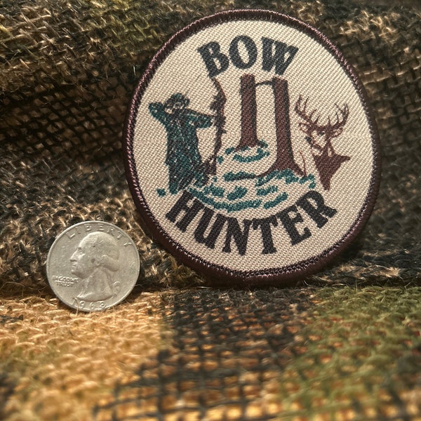 Bow Hunter retro vintage iron on patch