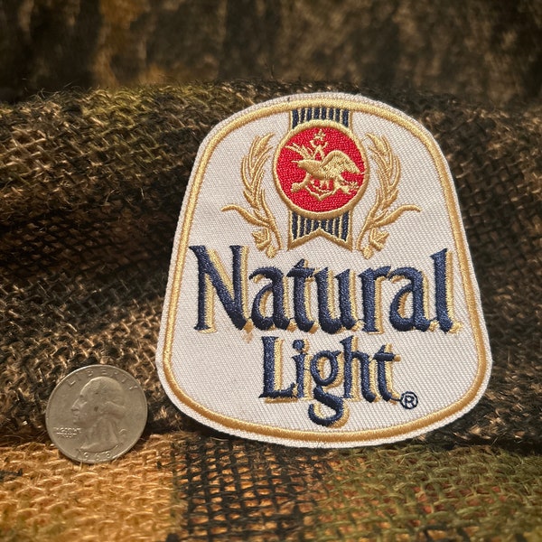 Natural light retro vintage iron on patch