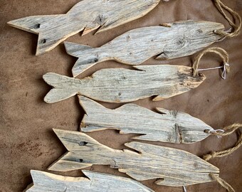 Hand-carved Wooden Fish | Nautical | Ornaments | Upcycle | Holiday | Beach | Boat Decor | Fishing