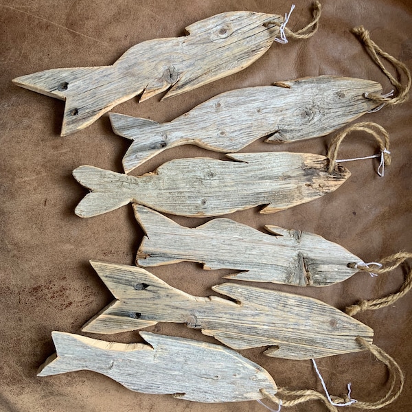 Hand-carved Wooden Fish | Nautical | Ornaments | Upcycle | Holiday | Beach | Boat Decor | Fishing