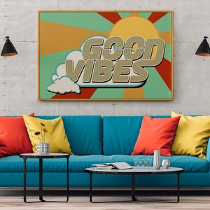 Good Vibes Retro Digital Art Print