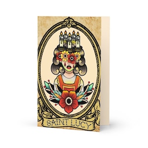 Biglietto celebrativo di Cresima Santa Lucia SR Neo Trad, arte religiosa cattolica ortodossa cristiana