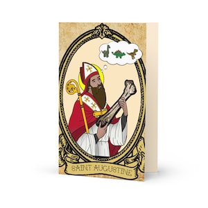 Biglietto celebrativo per la Cresima di Sant'Agostino SR Neo Trad, arte religiosa cattolica ortodossa cristiana