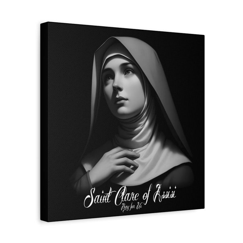St Clare of Assisi Matte Canvas - Catholic Christian Wall Art - Etsy