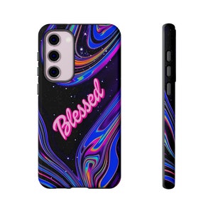 Gesegnet im Weltraum Lila SR Tough Phone Cases, religiöses katholische christliches Zubehör