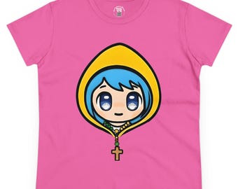 ルーチェ・バチカン・マスコットTシャツ：カトリック女性用コットンT