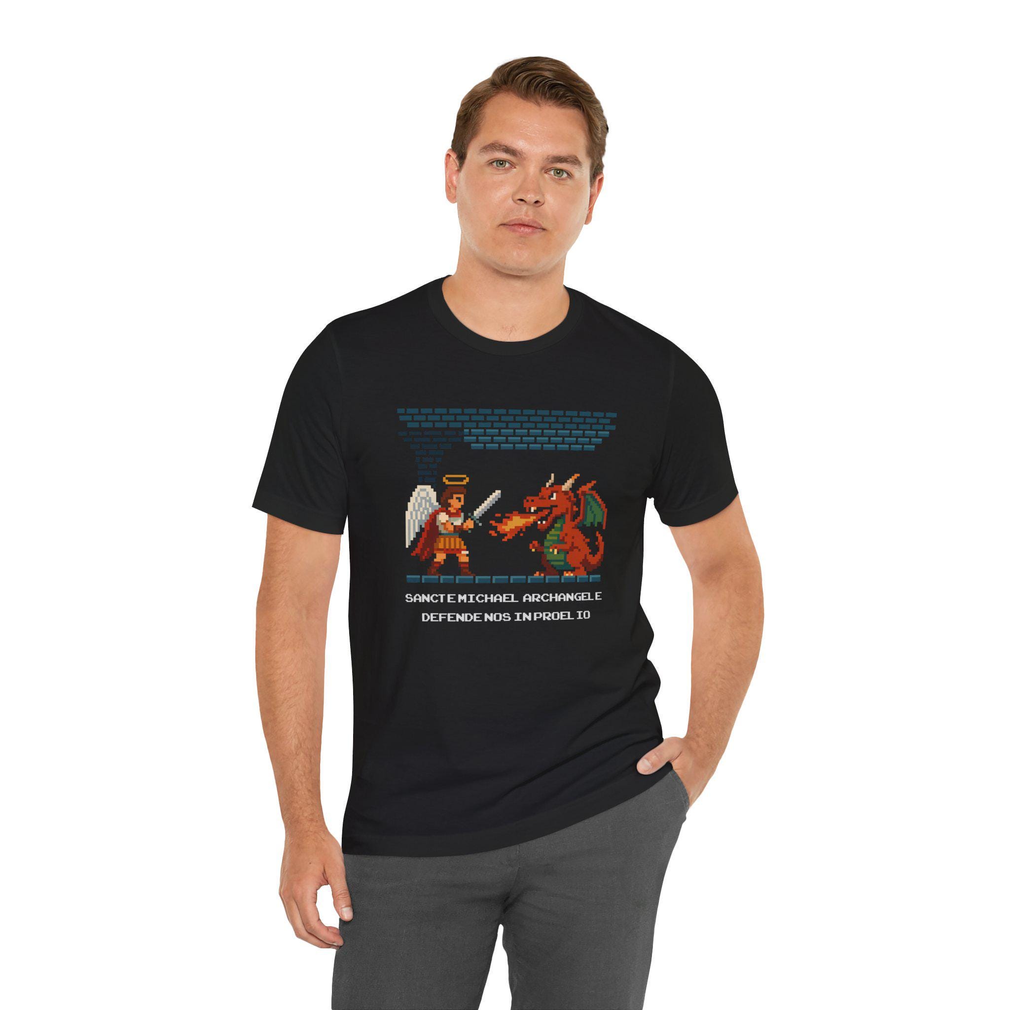 Saint Michael Pixel Art Shirt: Catholic Gamer Tee - Etsy Israel