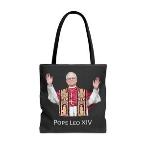 Papst Leo XIV., SR Traditionelle katholische christliche religiöse Einkaufstasche mit vom Stuhl inspiriertem Design, 3 Größen