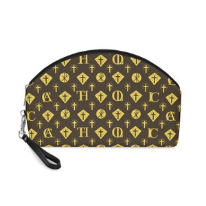 Katholische Symbole SR Make-up-Tasche oder Clutch, religiöse orthodoxe katholische christliche Geldbörsen-Accessoires