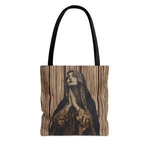 Theotokos, Maria, Mutter Gottes, katholische christliche religiöse Einkaufstasche, 3 Größen und Riemenfarben