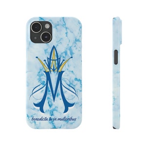 Blessed art though Among Woman in Latin SR Slim Phone Case, Religious Orthodox Catholic Christian