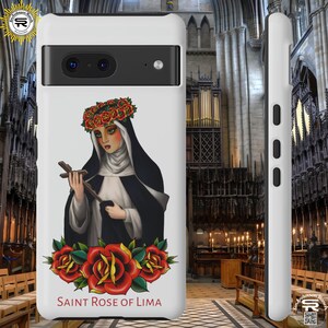 Neo Trad Saint Rose of Lima Tough SR Katholische Christliche Handyhüllen für iPhone, Galaxy und Pixel