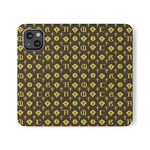 Katholische Symbole, SR Traditionelle Christliche Christliche Flip-Folio-Hülle für Apple und Galaxy-Geräte