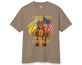 Rolig katolsk T-shirt: Uncle Sam Pope Design