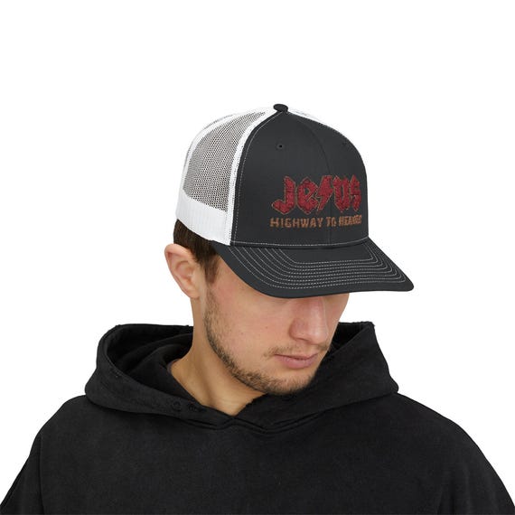 EMBROIDERED Jesus Highway to Heaven, SR Traditional Catholic Christian Religious Snapback Trucker Cap Hat