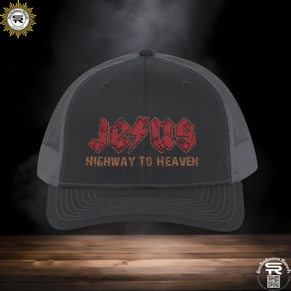 EMBROIDERED Jesus Highway to Heaven, SR Traditional Catholic Christian Religious Snapback Trucker Cap Hat