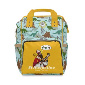 St. Augustine, Dinosaurier, bitte für uns, SR katholischer christlicher religiöser multifunktionaler Wickeltaschen-Rucksack