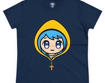 ルーチェ・バチカン・マスコットTシャツ：カトリック女性用コットンT