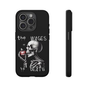 Löhne der Sünde, Tod, Bibel-Vers, SR katholische christliche gotische Handy-Hüllen iPhone Galaxy Pixel